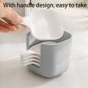 2 Set Dipping Sauce Plate and Holder, Plastic Dipping Dish, Soy Sauce Dish, Mini Dipping Bowls with Handle, for ketchup, Soy, Barbecue and Party Dinner