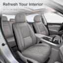 Gray Thick Nappa Leather Automotive Front Car Seat Covers Set of 2