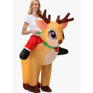 Inflatable Reindeer Costume for Adults - Blow Up Elk Deer Halloween & Christmas Costume for Women & Men Cosplay