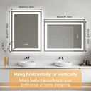 24"x32" LED Bathroom Mirror with Lights,Bluetooth Dual Speaker,Anti-Fog,3 Color Temperature,Dimmable Brightness,Memory Function,Waterproof,Wall Mount Design,Tempered Glass