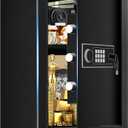 3.4 Cuft Large Fireproof Safe for Home, Safety Box with Programmable Keypad and Spare Keys, Anti-Theft Digital Safe Box Fireproof Waterproof for Money Documents Medicine Valuables, Black