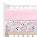 Crib Sheets Girl 2 Pack Set, 2 Pack Toddler Bed Sheets Set, Floral Print Fitted Crib Sheet for Standard Crib & Toddler Mattress, Size 28 x 52 inches, Pink N Floral