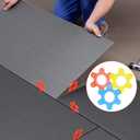 200 Pcs Reusable Hexagon Tile Spacers 15mm, 6 Sizes in 1 Large 6.7cm Plastic Tile Leveling Shims, Colour Coded Gap Clips for Wall & Floor Tiling, Fast Removal (Red)