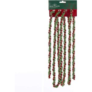 9-Foot Red, Green and Gold Bead Twisted Garland
