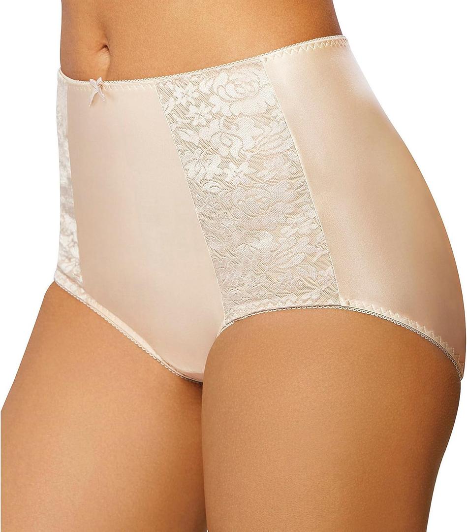 Bali Double Support, Women's Cool Comfort Underwear, Full Coverage Brief Panty (Beige, XXL)