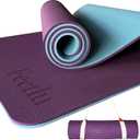 Extra Thick Exercise Yoga Mat with Strap - 2/5 Inch (10MM), Non-Slip Workout Mat for Yoga, Pilates, and Floor Exercises