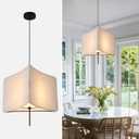 Modern Pendant Lights, 16.65 Inch Pendant Light kit, Linen lampshade E26 Socket (no Bulb), Suitable for Kitchen, Dining Room, Bedroom, Living Room, Corner