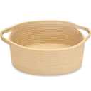 ABenkle Small Basket with Handles - Decorative Durable Rope Woven Storage Bin Shelf Storage Organizer Cube, Easter Baby Gift Basket, 12"x8"x5"