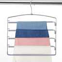 FeeraHozer Pants Hangers Space Saving 3 Pack No Slip 5 Layers Multi Functional Pants Rack Stainless Steel Swing Arm Space Saver Hanger for Trousers Jeans Towels Scarf Grey