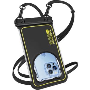 Waterproof Phone Pouch Floating, IP68 Waterproof Phone Case Dry Bag for iPhone 16 Pro Max 15 14 13 S25 - Beach Cruise Ship Travel Essentials - Underwater Screen Touchable, Up to 6.8'' Black