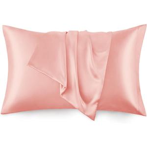 Love's cabin Satin Pillowcase for Hair and Skin, Similar to Silk Pillow Cases for Women, Pillow Case Queen Size Set of 2, Satin Cooling Pillow Cover with Envelope Closure, 20x30 Inches, Coral