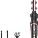 Thermal Brush, Heated Round Brush & Small Curling Iron with Ceramic Ionic Technology, 1/2 inch for Volumizing & Styling, Travel-Friendly Hot Comb with Adjustable TemperatureRose Gold 0.5 inch