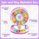 Toys for 1 2 3 Year Old Boys Girls, Spin & Sing ABC Alphabet Learning Zoo with Lights & Sounds, Musical Educational Toy for Toddler 1-3, Christmas 1st Birthday Gifts for Baby Kids Age 12-18 Months+