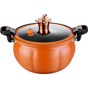 Micro Pressure Cooker Maifan Stone Soup Pot Pumpkin Shaped Non-Stick Pot 8L Multi-Function Micro Pressure Cooking Pot Gas Stove/Open Fire Induction Cooker Universal Stew Pot (Orange)