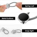 8 x 9Pcs Collar Extenders Button for Mens Shirts, Neck Extender Sewing Buttons Extender for Dress Shirts, Suits Cuffs, Coat, Jeans Pants for Men and Women (Black, White, Silver)