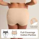 Women's Cotton Boyshorts Underwear 5-Pack Mid Rise Full Coverage Soft No-Roll Briefs (S-XXL) (White, XXL)