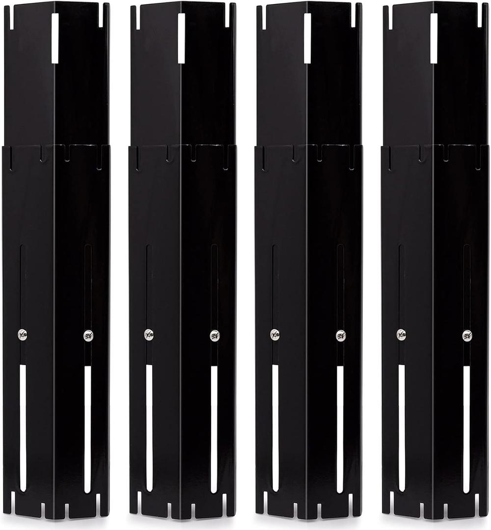 Universal Adjustable Grill Heat Plates/Heat Tents/Burner Covers/Heat Deflectors/BBQ Grill Heat Shields/Grill Cover Plates/Grill Diffuser for Gas Grill, Porcelain Steel Grill Replacement Parts (4-Pack)