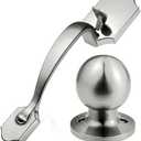 Front Door Handle - Front Door Lock Exterior/Interior Front Entry Handleset with Door Knob, Heavy Duty Keyless Entry Door Handle, Brushed Nickel Plating, Reversible Door Lever for Left & Right