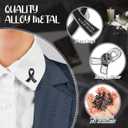 Unittype 30 Set Funeral Ribbon Pins Brooch Memorial Lapel Awareness Pin Prayer Cards Bags for Funeral Favors (Black)