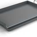 25" x 16" Cast Iron Flat Top Griddle - 23lb Heavy Duty - Oil Coating Non-Toxic - High Sidewalls Universal Grill Insert Fits Gas/Charcoal/Electric Grills for Weber Charbroil Nexgrill