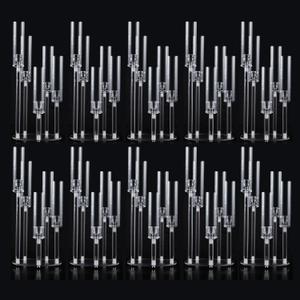 10Pcs Acrylic Candelabra Centerpieces for Wedding,5 Arm Clear Candelabra Table Centerpiece Acrylic Candle Stick Holders with Removable Lampshade for Party Easter Fireplace Decor Fit 0.8 LED Candle