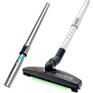 Vacuum Floor Brush & Extension Wand for Vacuum Cleaners with 1  inch (1.25'') (32mm) Inner Diameter with Horse Hair Soft Bristles - Hardwood Floor Attachment & Vacuum Extension Tube
