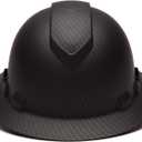Pyramex Ridgeline Full Brim Hard Hat 4 Point Ratchet Vented Matte Black Graphite Pattern