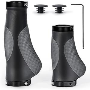 PRUNUS Bike Grips Rubber Ergonomic Antislip Handlebar Grips for MTB Bicycle Mountain, Black