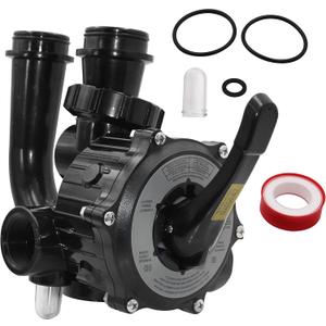 SP0710XR50 Backwash Valve Coupling Compatible with Hayward Pro-Series Vari-Flo Vertical Grid DE Filters with 1-1/2-inch NPT Ports，Black