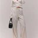 SOLY HUX Women's Wrap V Neck T Shirts Long Sleeve Fall Outfits Slim Fit Crop Tees Country Concert Tops (L)