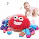 Golray Baby Crawling Toys 12-18 Months, Musical Dancing Tummy Time Red Crab with 50 Songs, Walking Moving Baby Sensory Toys, Toddlers Girls Boys Birthday Gifts for Infants 1-3 Years Old