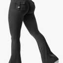 YEOREO CoreFlex Flare Leggings with Pockets for Women Scrunch Workout Leggings Butt Lifting Gym Yoga Pants S