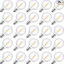 Brightown 25 Pack G40 LED Replacement Bulbs, E12 Base, 2200K Warm White, Shatterproof Waterproof Dimmable 1.5 Inch Globe Bulbs for Indoor & Outdoor Patio Backyard Home Lighting