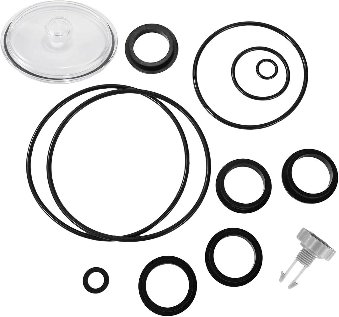 13pcs Sand Filter Pump Seal Gasket Parts, Pool Sand Filter Pump Replacement Repair Set Compatible with Intex Drain Air Valves with 11480 Leaf Cover Lid 10pcs O Rings for Different Parts