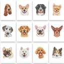 PeakLuv 12 Pcs Dog Small Diamond Art Kits, Puppy Mini Diamond Painting Kits for Adults Beginners, 5D DIY Square Drill Diamond Dots, Quickly Finishable Animal Gem Art for Home Wall Desktop Decor, 6X7in