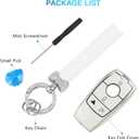 4 x 1797 Key Fob Cover for Mercedes Benz A C E G CLA CLS GLA SL Class Accessories Bling Keychain Car Smart Remote Case Shell Girly Cute 4 Button White Silver TPU