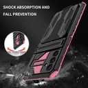 for Samsung Galaxy A14 5G Wallet Case with Credit Card Holder Stand Kickstand Slim Rugged Shockproof Heavy Duty Defender Armor Military Grade Protective Phone Case - Pink
