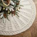 Mini White Tree Skirt, 21 Inches Knitted Christmas Tree Skirt, Christmas Tree Decorations, Farmhouse Christmas Decor Xmas Holiday Home Party Decorations