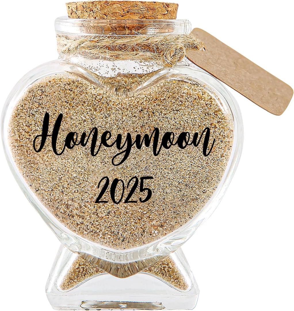 Honeymoon Sand Keepsake Jar 2025, Honeymoon Gifts for Newlywed Couple, Bride & Groom, Honeymoon Essentials, Bridal Shower Gifts, Romantic Wedding Registry, Engagement, Unique Travel Gift Ideas