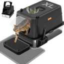 Anywish Stainless Steel Cat Litter Box with Lid, XL Extra Large Enclosed Removable Metal Litter Box with Litter Scoop&Double Layer Litter Mat, Non-Sticky, Non-Odor, Easy Cleaning, for Big Cats, Black