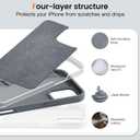 Liquid Silicone Case for iPhone 16 Pro Max with Magnetic Ring Stand, Military Grade Shockproof Protection, Anti-Scratch Microfiber Lining Covers for iPhone 16 Pro Max, Grey