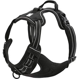 TRUE LOVE Adjustable No-Pull Dog Harness Reflective Pup Vest Harnesses Comfortable Control Brilliant Colors TLH5651(Black,S)