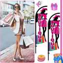 SmoothNovelty 2 Set 8.2 ft Boutique Advertising Feather Banner Flag for Business Outdoor Boutique Swooper Flag with Pole and Ground Stake Advertising Feather Banner Sign