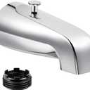 Enhon Tub Spout with Rear Diverter, Bathtub Spout Fitting 1/2-Inch or 3/4-Inch IPS, 5-1/4 Inch Length Bathroom Bathtub Faucet with Adapter, Chrome Finish