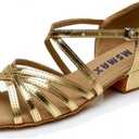 MSMAX Girls Latin Dance Shoe Low Heel Salsa Dancing Sandals for Women, 33