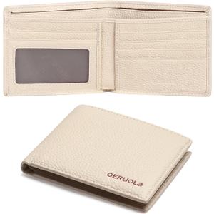 Ultra Slim Small RFID Wallet for Women, Leather Tiny Thin Bifold Pocket Ladies Wallet Short Wallets for Women (White)