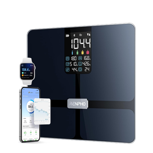 RENPHO Smart Scale with BMI, Body Fat, Muscle Mass, Bluetooth Scale for Body Weight, FSA HSA Store Eligible, 13 Metrics with Large VA Display, Support App Connection, Black, Elis 2X