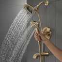 Delta Albion Bathtub Shower Faucet Set in Gold 1.75 GPM, T144855-CZ-I