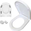 Soft Close Toilet Seat, Quick Release PP Replacement Seat Elongated D Shape