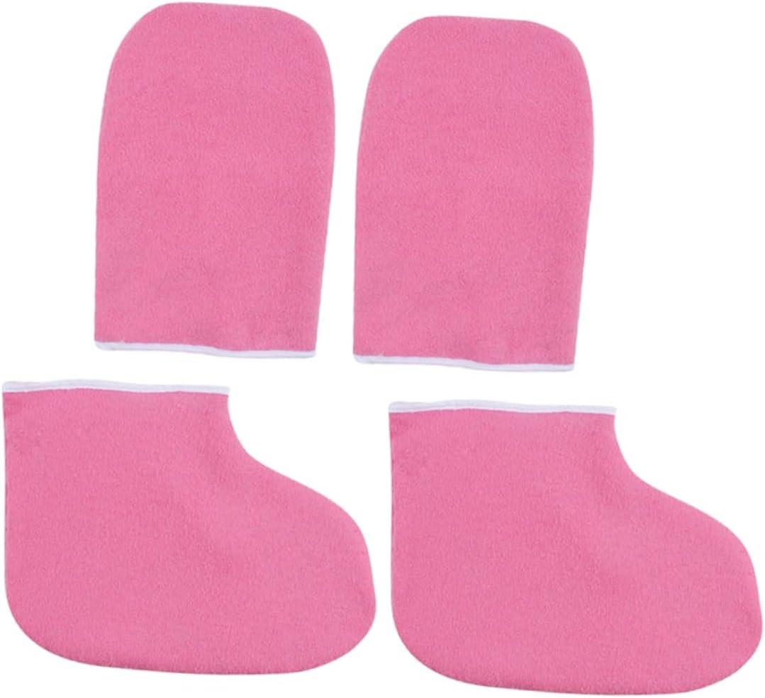 Paraffin Wax Therapy Gloves Set for Hand and Foot Care Heat Insulated Mitts 1 Pair for Home Use